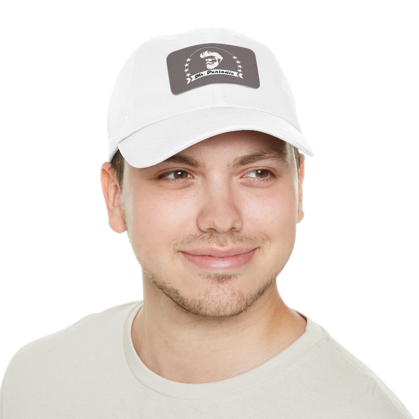 Mr. Puntastic Dad Hat with Leather Patch (Rectangle)