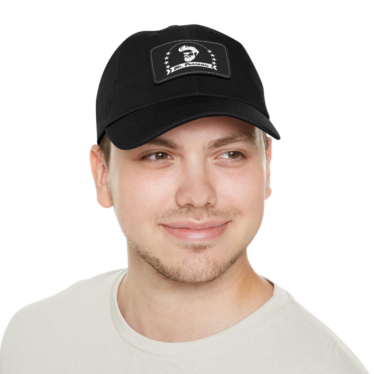 Mr. Puntastic Dad Hat with Leather Patch (Rectangle)