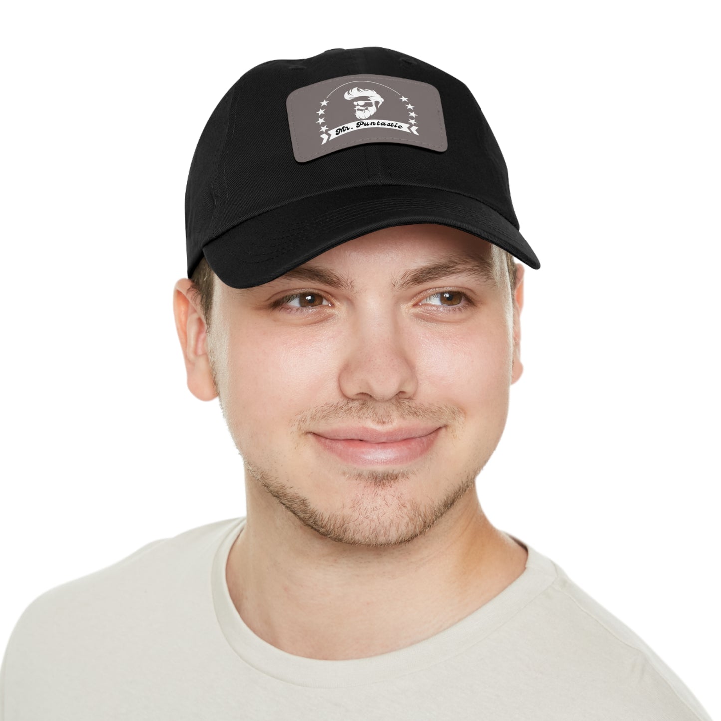 Mr. Puntastic Dad Hat with Leather Patch (Rectangle)